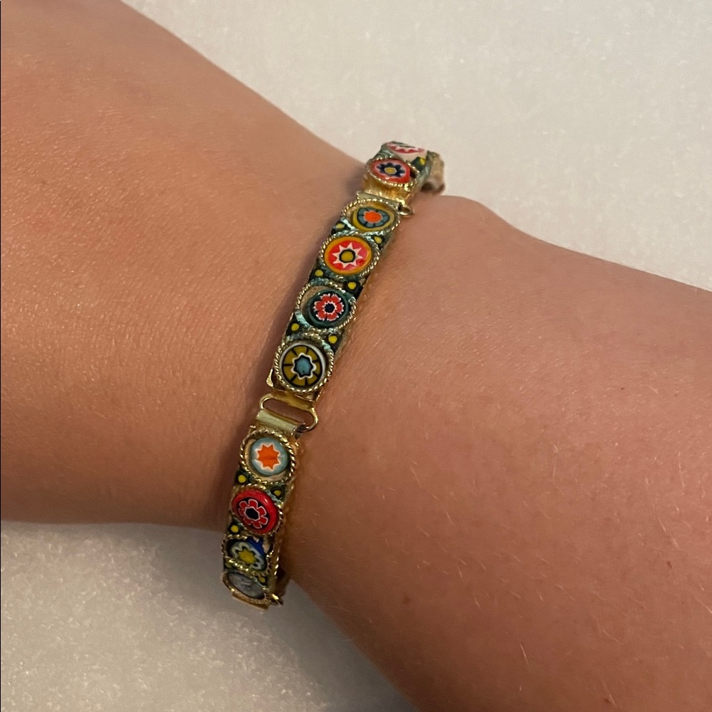 Colorful Vintage Italian Micro Mosaic Bracelet